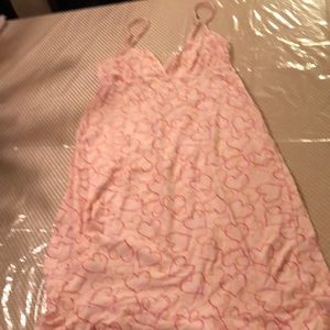 Adorable pink nighty with light red heart size Extra small